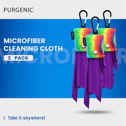 Microfiber Cloths & Glasses Wipes (3 Pack) – Lens & Screen Care (Tie-Dye)