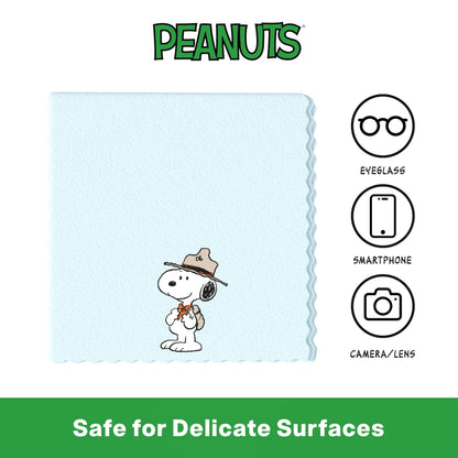 Microfiber Cloth & Glasses Wipes (9 Pack) - Lens & Screen Cleaning Cloths | Snoopy