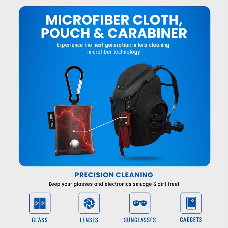 Microfiber Cloth & Glasses Wipes (6 Pack) - Lens & Eyewear Cleaning Cloths - Red