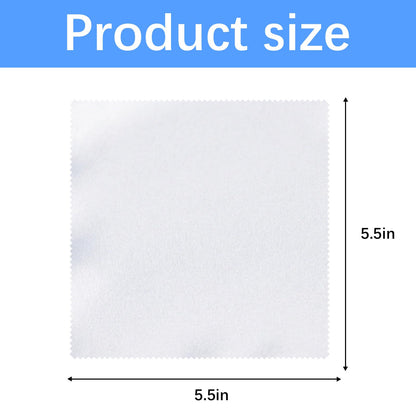 120 Pack Microfiber Cleaning Cloths for Glasses 5.5x5.5 - White & Reusable