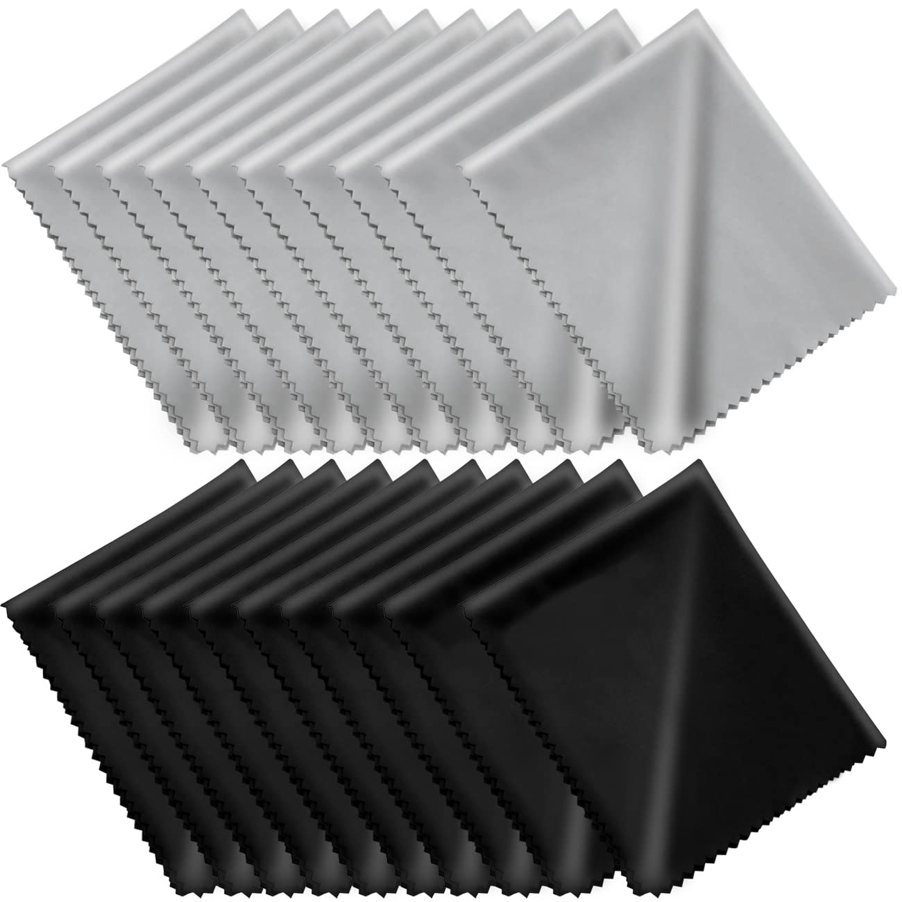 Microfiber Cleaning Cloths 6x7 Inches – 20 Pack in Individual Vinyl Pouches | CKANDAY Glasses & Electronics Cleaning Cloth