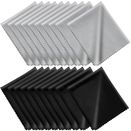 Microfiber Cleaning Cloths 6x7 Inches – 20 Pack in Individual Vinyl Pouches | CKANDAY Glasses & Electronics Cleaning Cloth