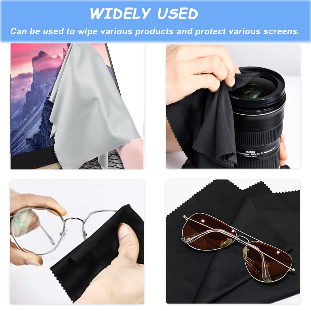 Microfiber Cleaning Cloths 6x7 Inches – 20 Pack in Individual Vinyl Pouches | CKANDAY Glasses & Electronics Cleaning Cloth