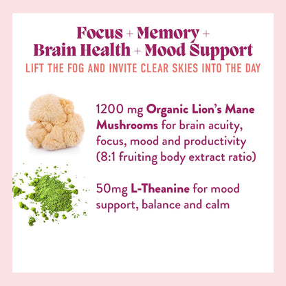 Microjoy Concentrate Gummies – Focus, Memory & Mood Support | Lemon Flavor (Vegan, Non-GMO, Gluten-Free) | 30 Servings