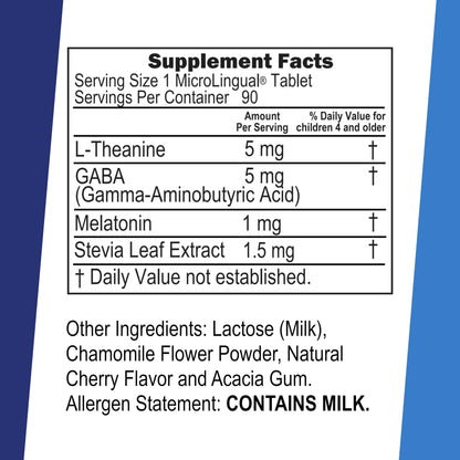 Superior Source Kid's Sleep Clean Melts – 1 mg Melatonin, 5 mg GABA & 5 mg L-Theanine (Less Sugar)