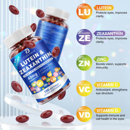 Lutein & Zeaxanthin Eye Vitamins - 40 mg Lutein, 8 mg Zeaxanthin | 150 Softgels