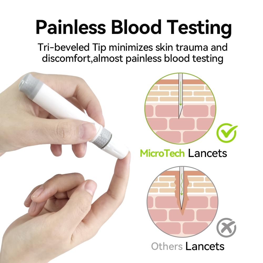 MicroTech Blood Glucose Test Strips & Lancets for GoCheck2 – 200 Count, 180-Day Opening Valid