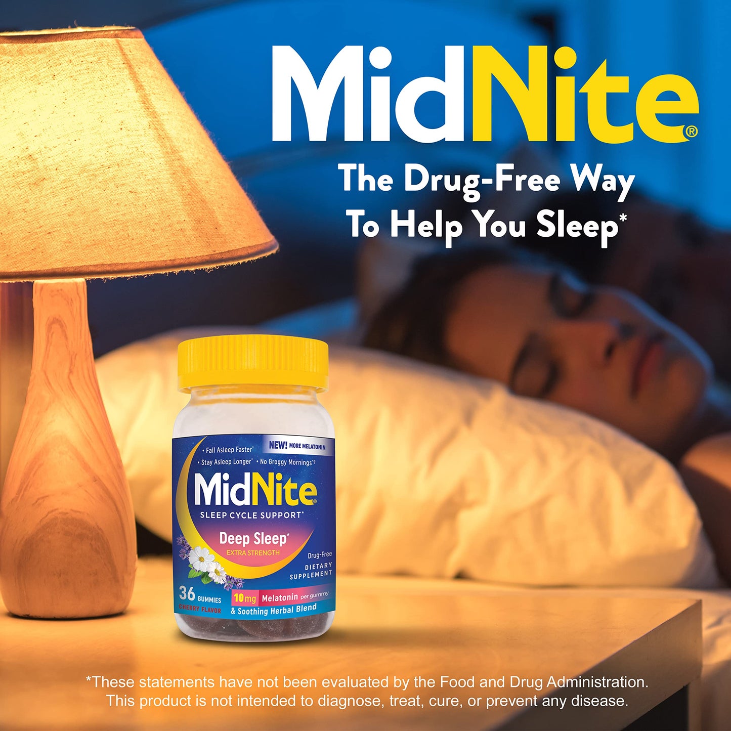 MidNite Deep Sleep Extra Strength 10 mg Melatonin Gummies – Drug-Free Sleep Aid for Adults (36 Gummies)