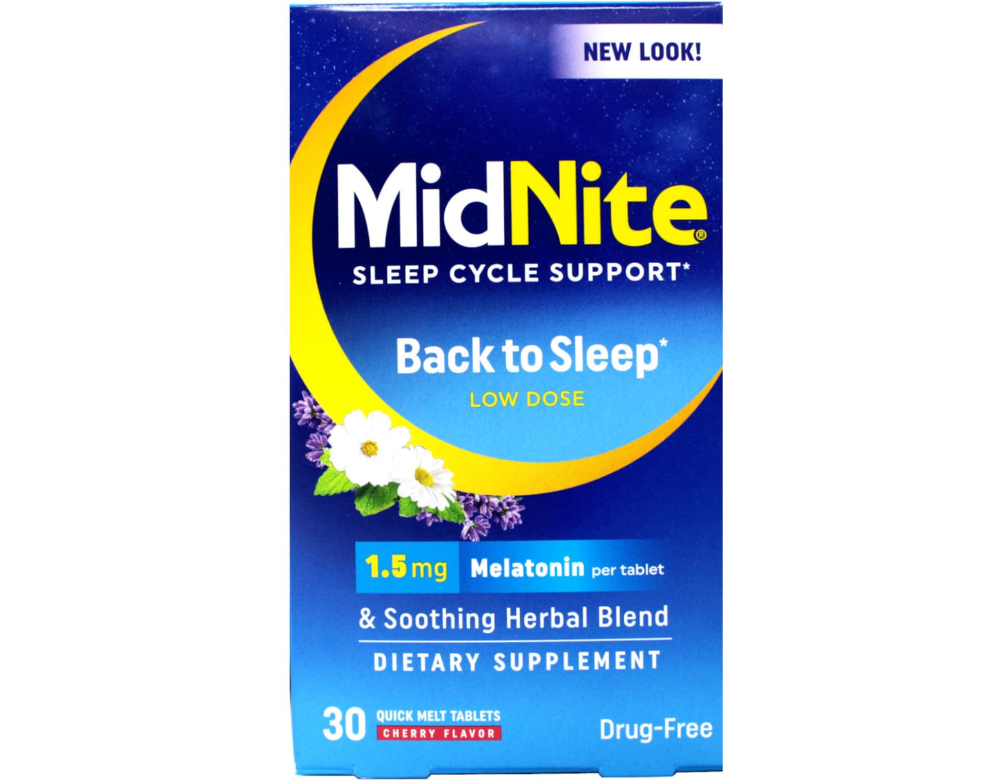 MidNite Sleep Aid for Occasional Sleeplessness — 4-Pack, 30 Cherry Chewables Each