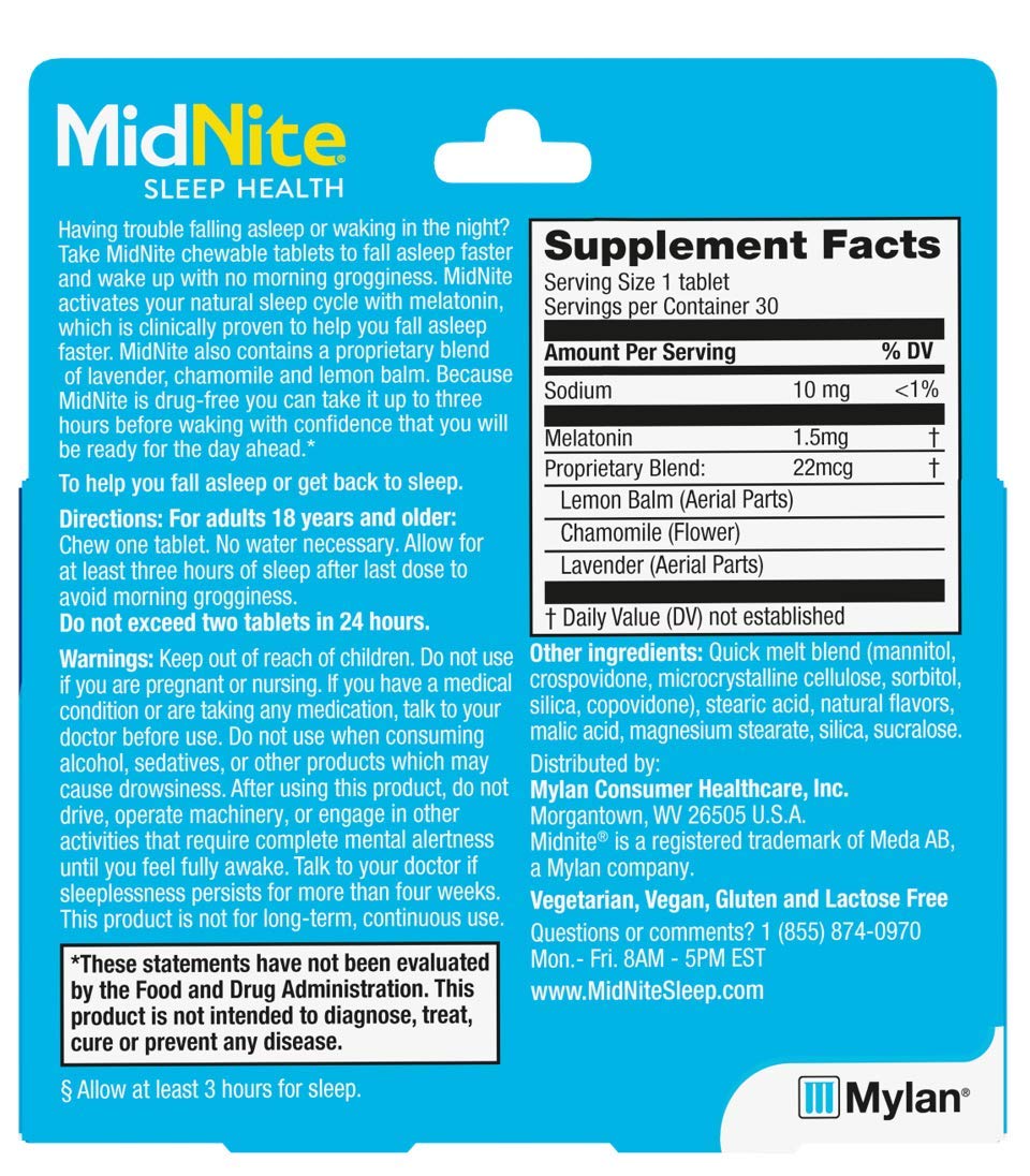 MidNite Natural Sleep Supplement Cherry Gummies – 2x30-Count, Drug-Free Melatonin Sleep Aid
