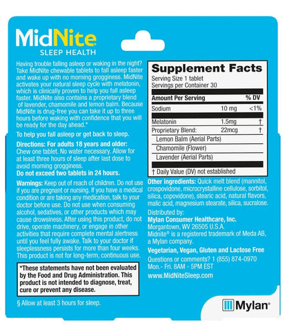 MidNite Natural Sleep Supplement Cherry Gummies – 2x30-Count, Drug-Free Melatonin Sleep Aid