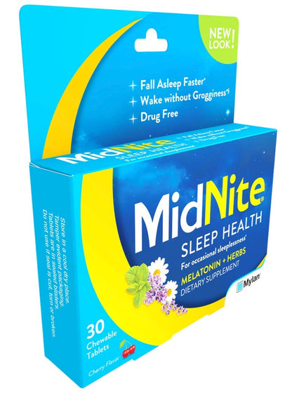 MidNite Natural Sleep Supplement Cherry Gummies – 2x30-Count, Drug-Free Melatonin Sleep Aid