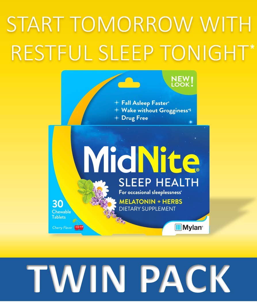 MidNite Natural Sleep Supplement Cherry Gummies – 2x30-Count, Drug-Free Melatonin Sleep Aid