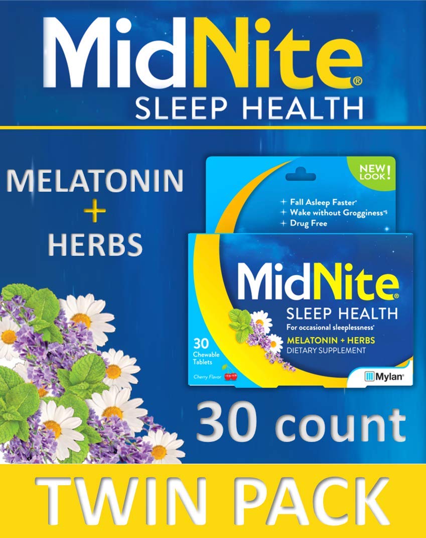 MidNite Natural Sleep Supplement Cherry Gummies – 2x30-Count, Drug-Free Melatonin Sleep Aid