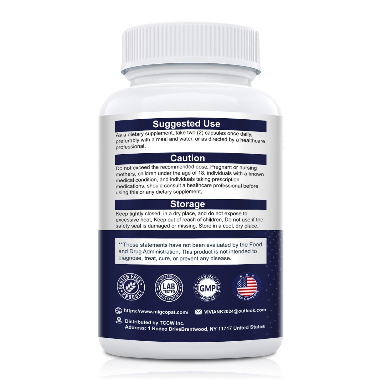 Migcopat Probiotic Prebiotic Postbiotic & Digestive Enzymes – 80B CFU, 120 Capsules