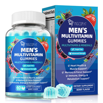 Migcopat Multivitamin for Men – Sugar-Free Berry Gummies with Omega-3 & Probiotics