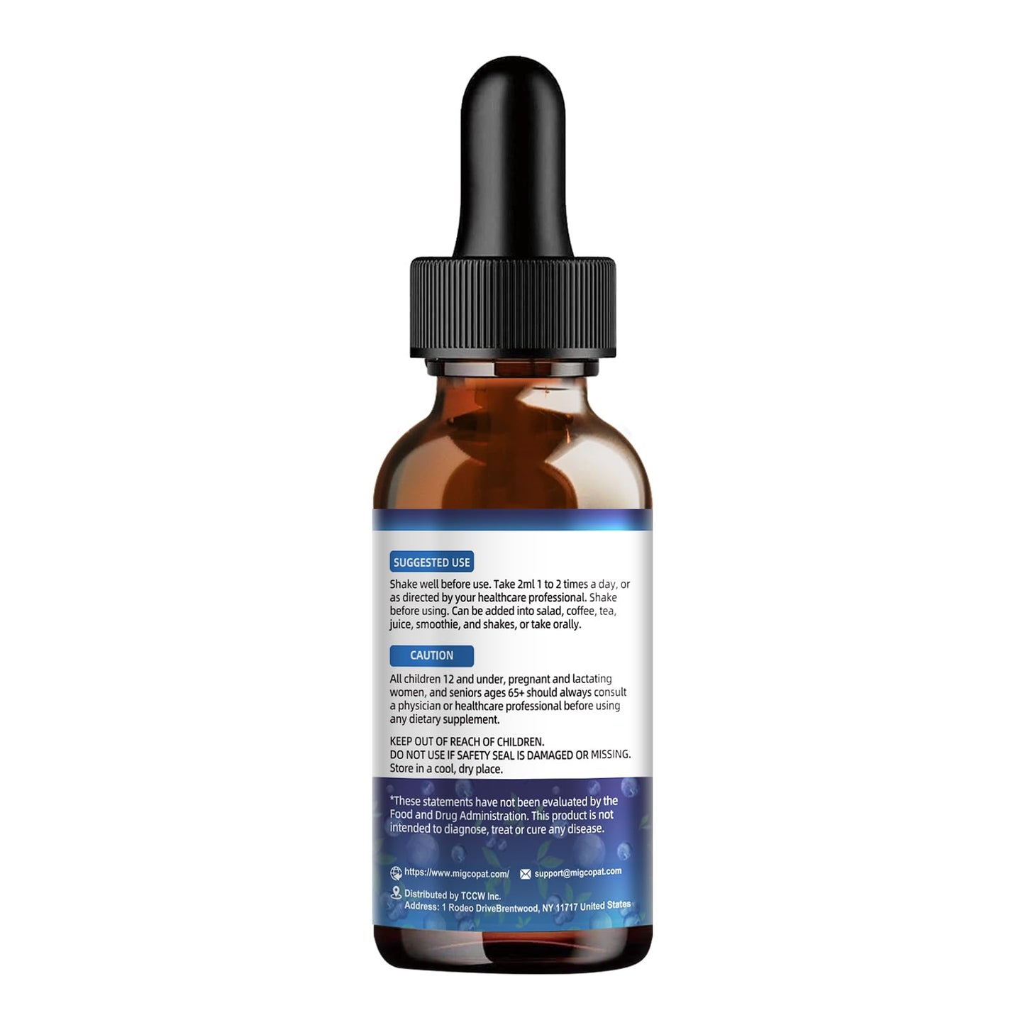 Migcopat Methylene Blue Drops with Alpha GPC, Lion's Mane & Bacopa - 2 fl oz