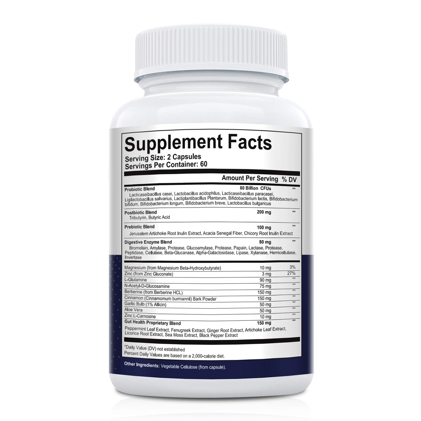 Migcopat Probiotic Prebiotic Postbiotic & Digestive Enzymes – 80B CFU, 120 Capsules