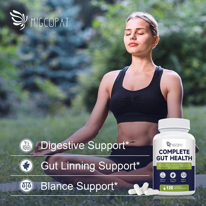 Migcopat Probiotic Prebiotic Postbiotic & Digestive Enzymes – 80B CFU, 120 Capsules