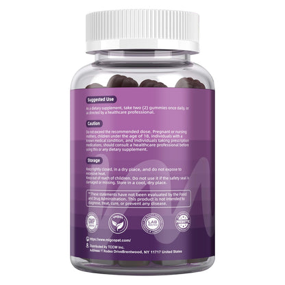 Migcopat Pre Post Probiotics Gummies - 5-in-1 Gut Support, 120B CFU, Vegan, Blackberry, 60 ct