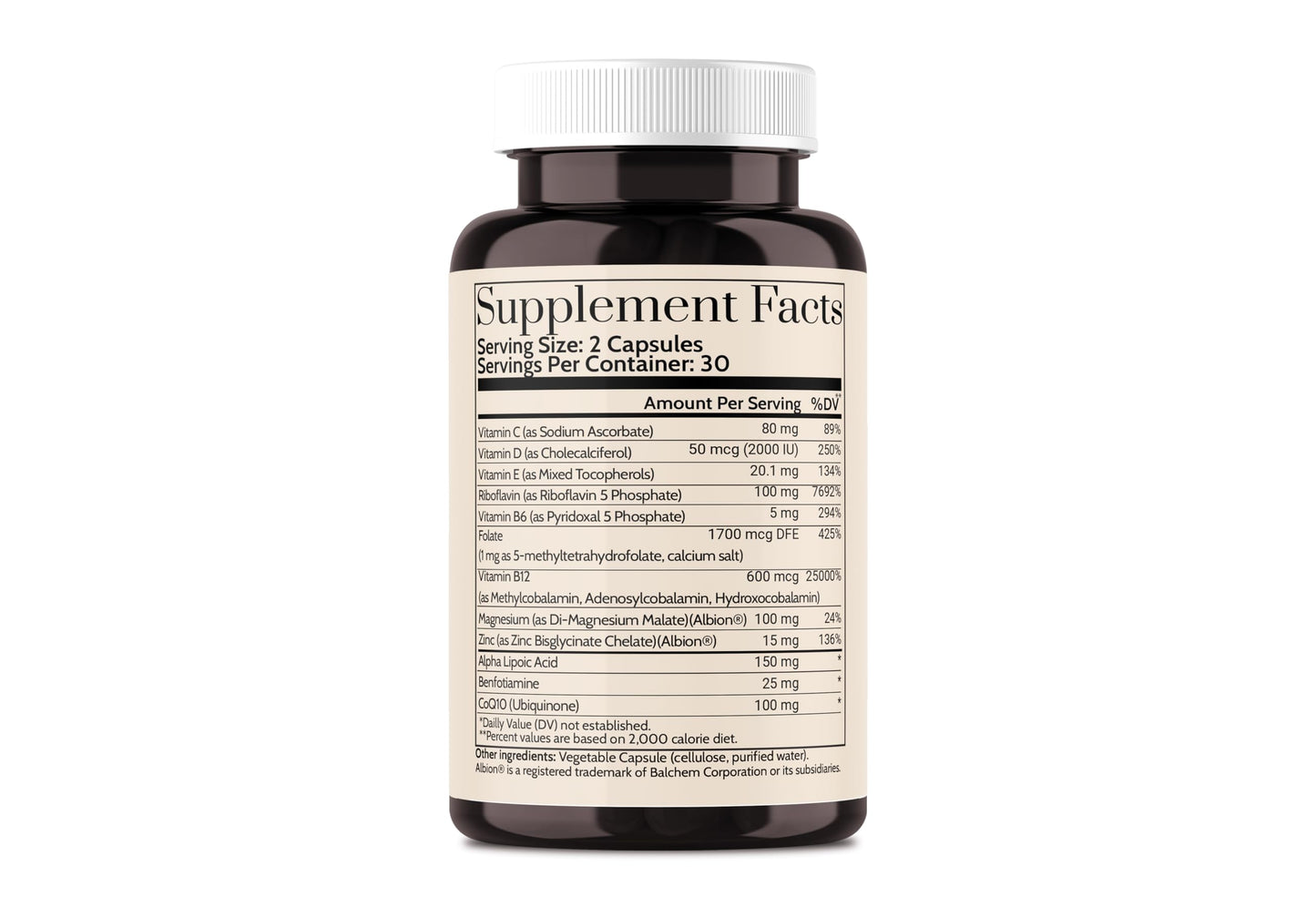 Wellkasa Migra-Well AM: Energizing Methylated Multivitamin – Brain & Nerve Health (No Iron, 60 Caps)