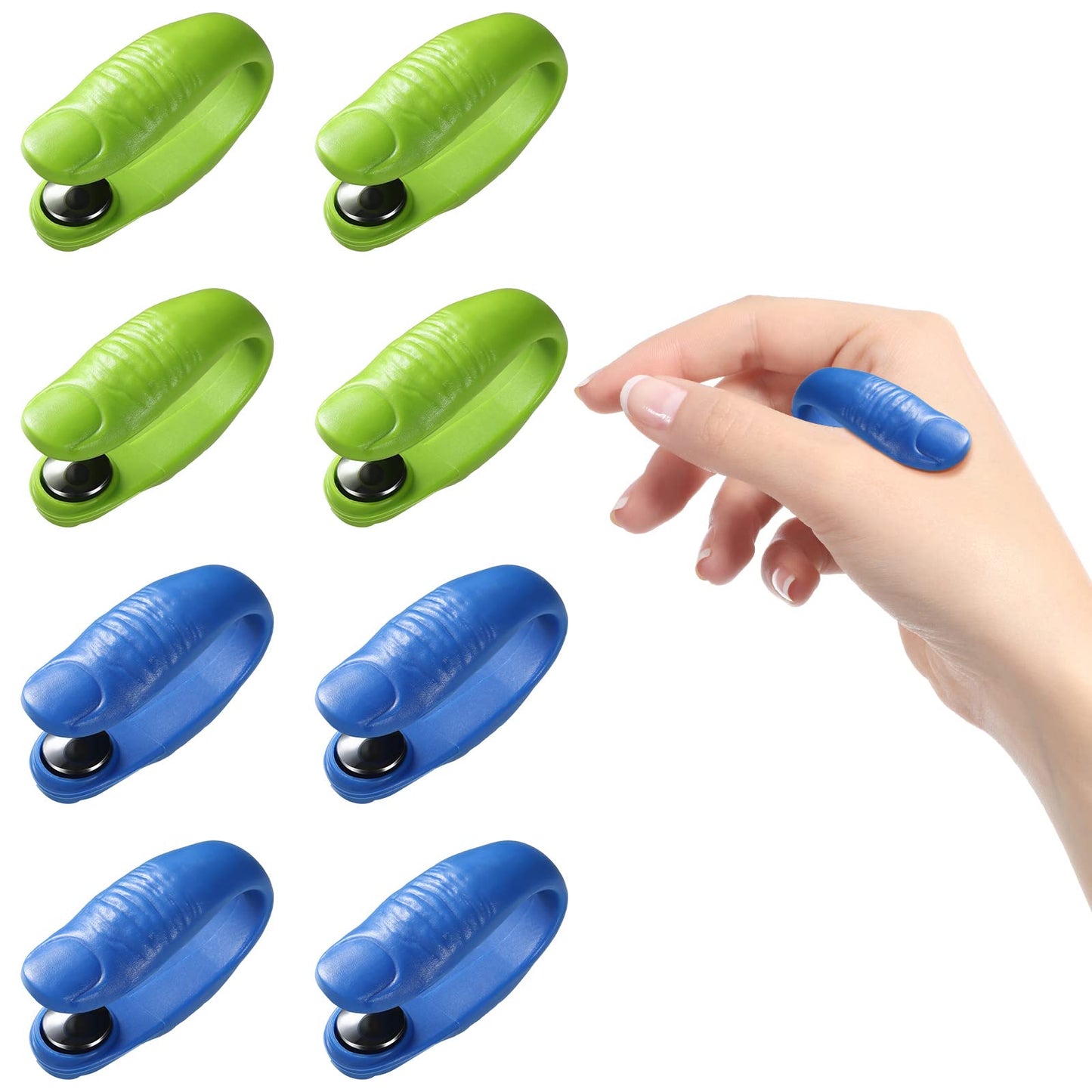 8 Pcs Migraine Relief Clip – Acupressure Hand Pressure Point Tool (Green/Blue)