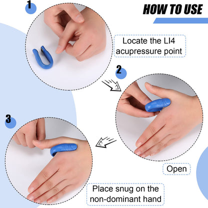 8 Pcs Migraine Relief Clip – Acupressure Hand Pressure Point Tool (Green/Blue)
