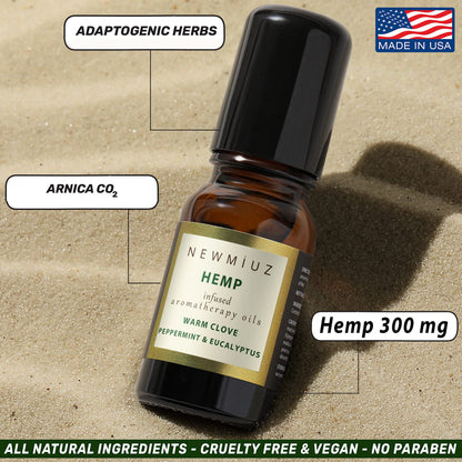 Migraine Headache Roll-On Stick 300mg Hemp Peppermint Eucalyptus Arnica