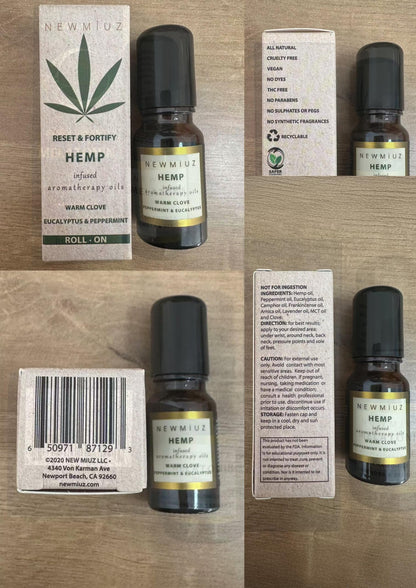 Migraine Headache Roll-On Stick 300mg Hemp Peppermint Eucalyptus Arnica