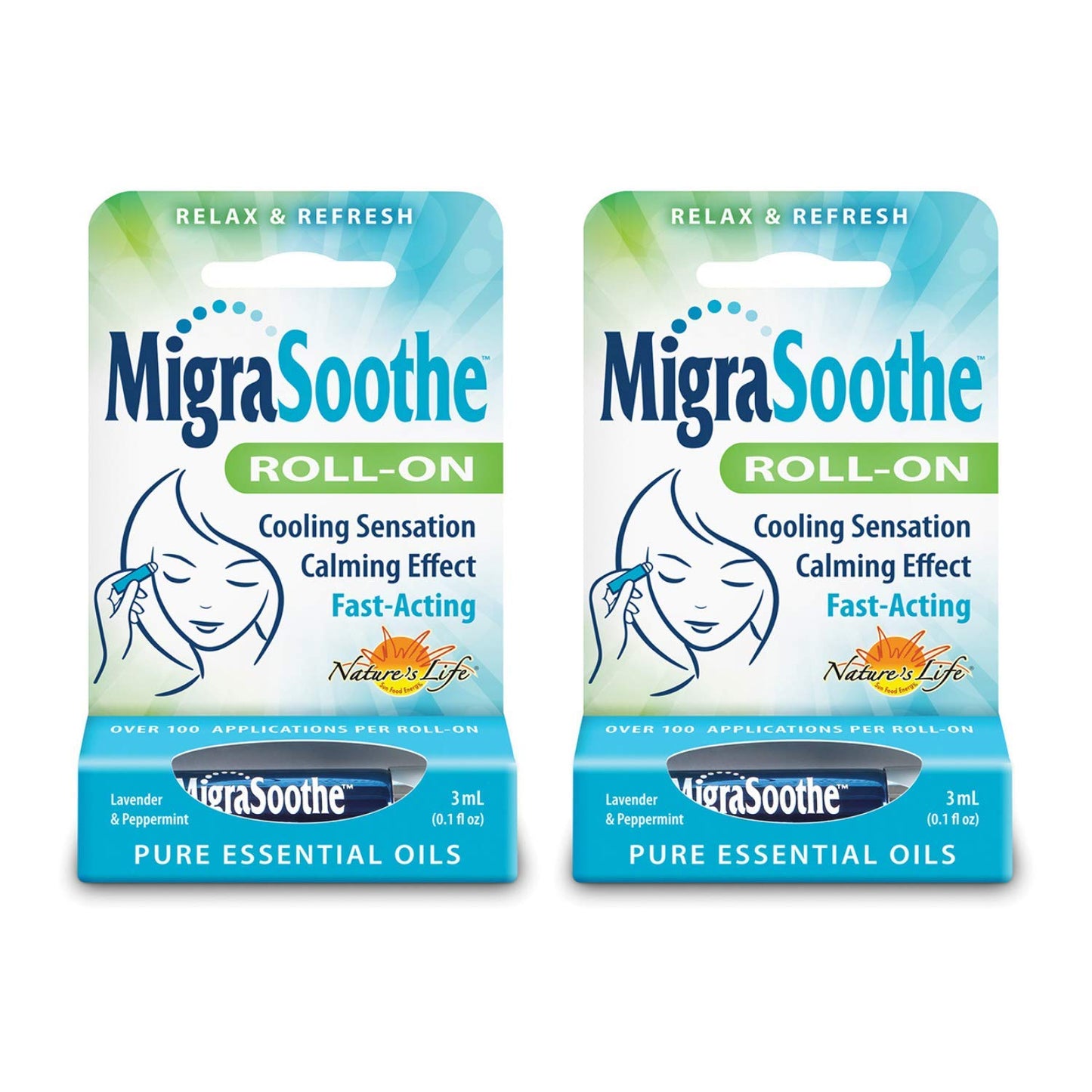 Health From The Sun MigraSoothe | Cool & Refreshing Effect | Essential Oil Roll-On Stick | 2 Pack