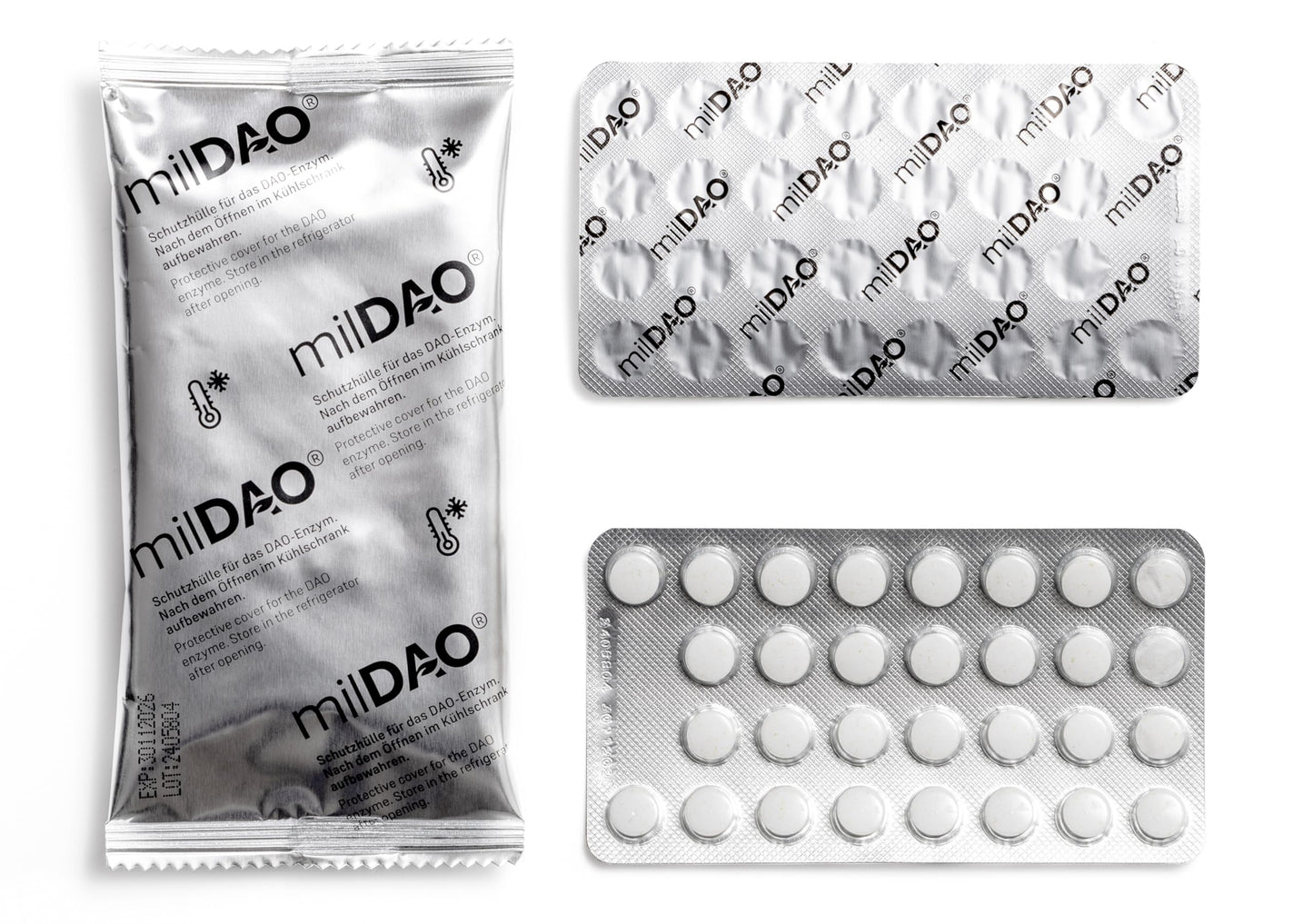 milDAO® – 30 Vegan Tablets | DAO Enzyme for Histamine Intolerance | 1,000,000 HDU