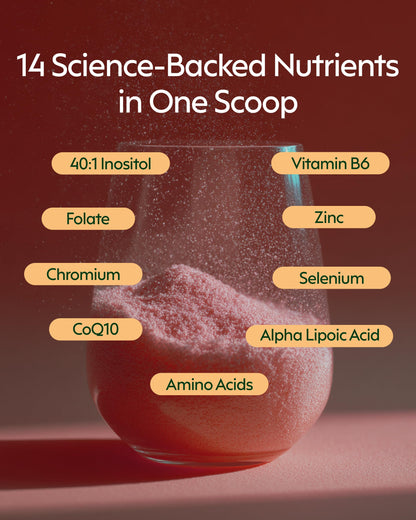 milamend Hormone Balance for Women 40:1 Myo-Inositol D-Chiro Inositol + CoQ10 – Cycle & Fertility Support (30-Day Hibiscus Tea Powder) BritishVita | Premium UK Vitamins & Wellness Supplements