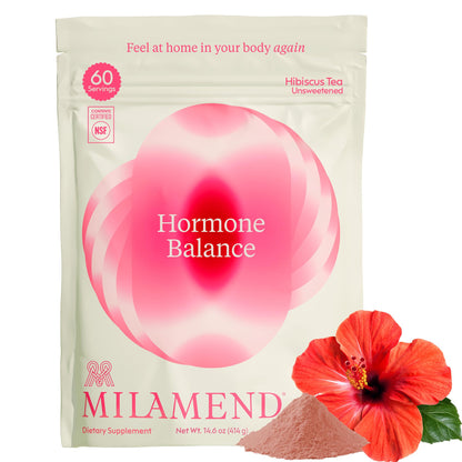 milamend Hormone Balance for Women 40:1 Myo-Inositol D-Chiro Inositol + CoQ10 – Cycle & Fertility Support (30-Day Hibiscus Tea Powder) BritishVita | Premium UK Vitamins & Wellness Supplements