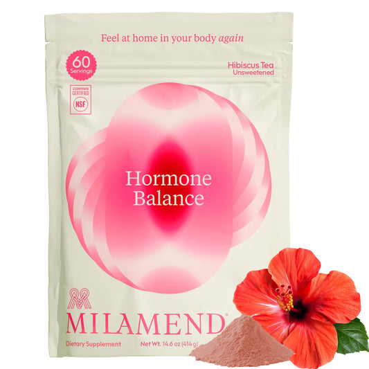 milamend Hormone Balance for Women 40:1 Myo-Inositol D-Chiro Inositol + CoQ10 – Cycle & Fertility Support (30-Day Hibiscus Tea Powder) BritishVita | Premium UK Vitamins & Wellness Supplements