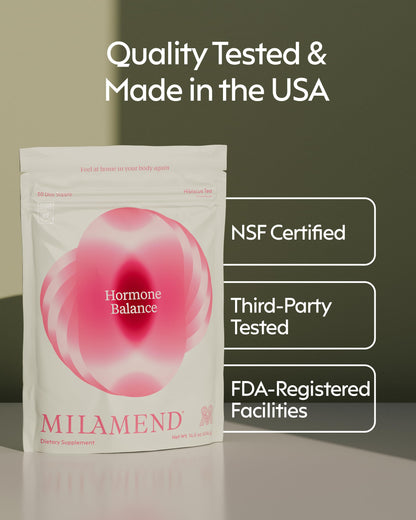 milamend Hormone Balance for Women 40:1 Myo-Inositol D-Chiro Inositol + CoQ10 – Cycle & Fertility Support (30-Day Hibiscus Tea Powder) BritishVita | Premium UK Vitamins & Wellness Supplements
