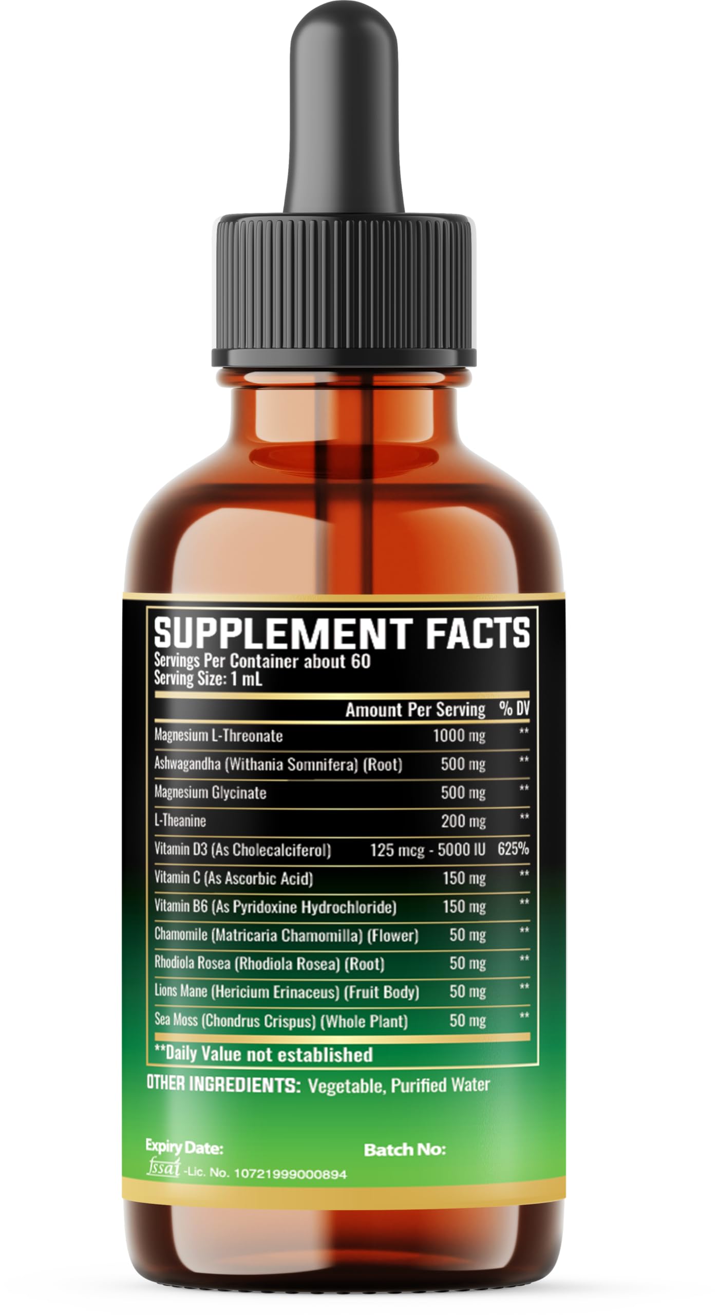 MILIVOL 10in1 Magnesium Drops – Lemon (2oz) | L-Threonate, Glycinate, Ashwagandha