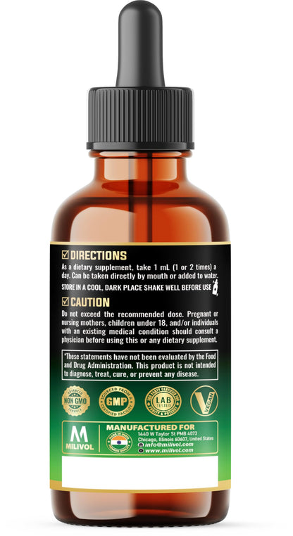 MILIVOL 10in1 Magnesium Drops – Lemon (2oz) | L-Threonate, Glycinate, Ashwagandha