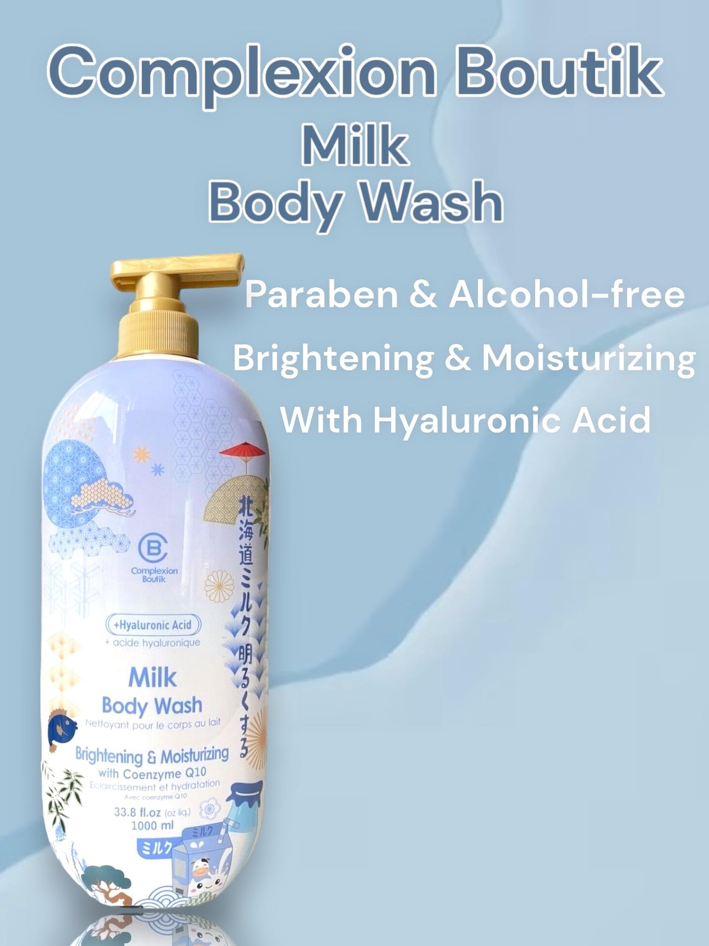 Milk Body Wash with Hyaluronic Acid & Q10 - Nourishing, 33.8 fl oz - Complexion Boutik