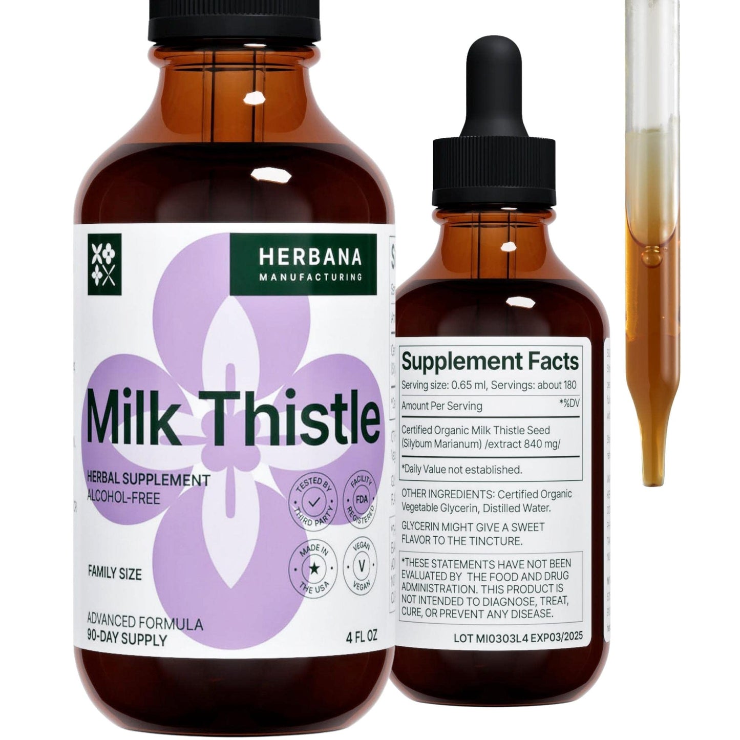 Milk Thistle 4 oz Liquid Extract - Liver Support Drops