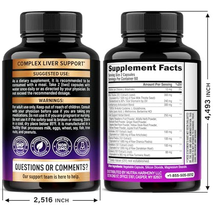 Milk Thistle Liver Cleanse Detox & Repair – 80% Silymarin, Made in USA | 120 Caps