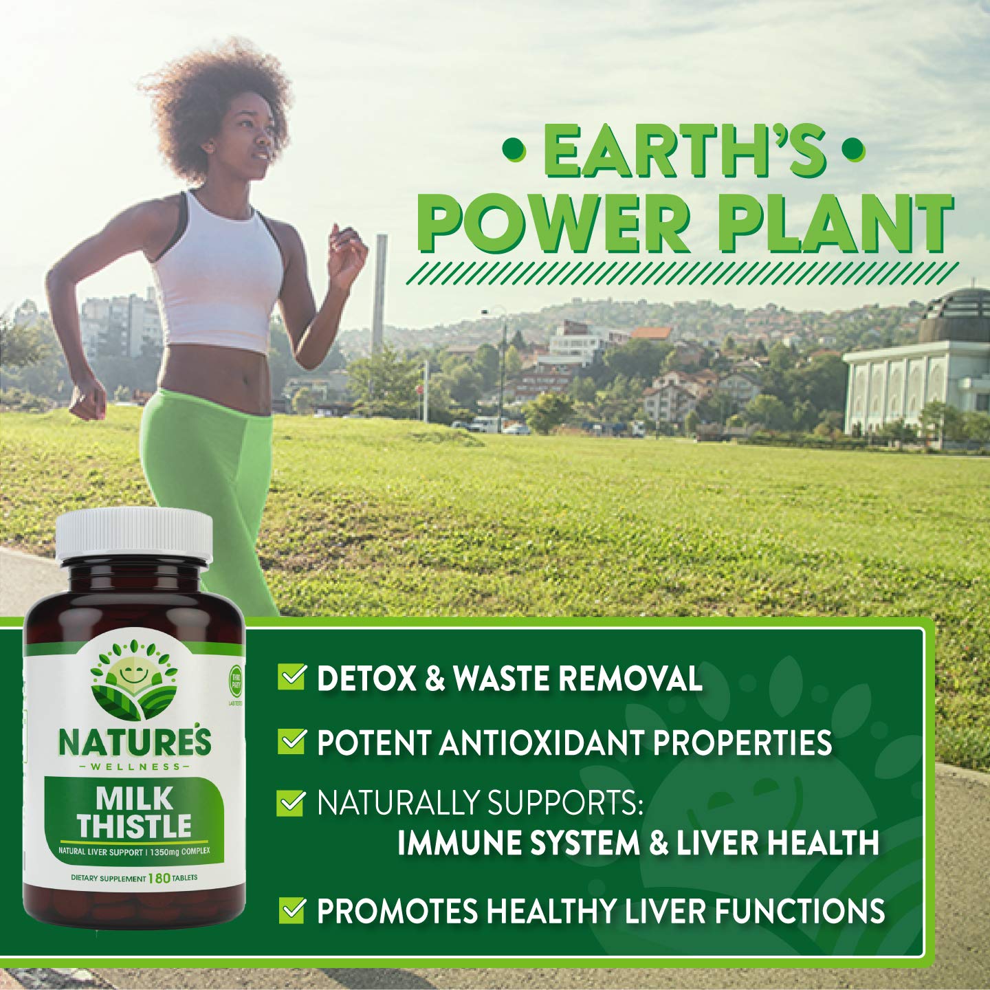 Milk Thistle - 180 Count | Standardized Silymarin Extract for Maximum Liver Support | 1350 mg Extract & Seed Complex - Natural Herbal Supplement - 60 Servings