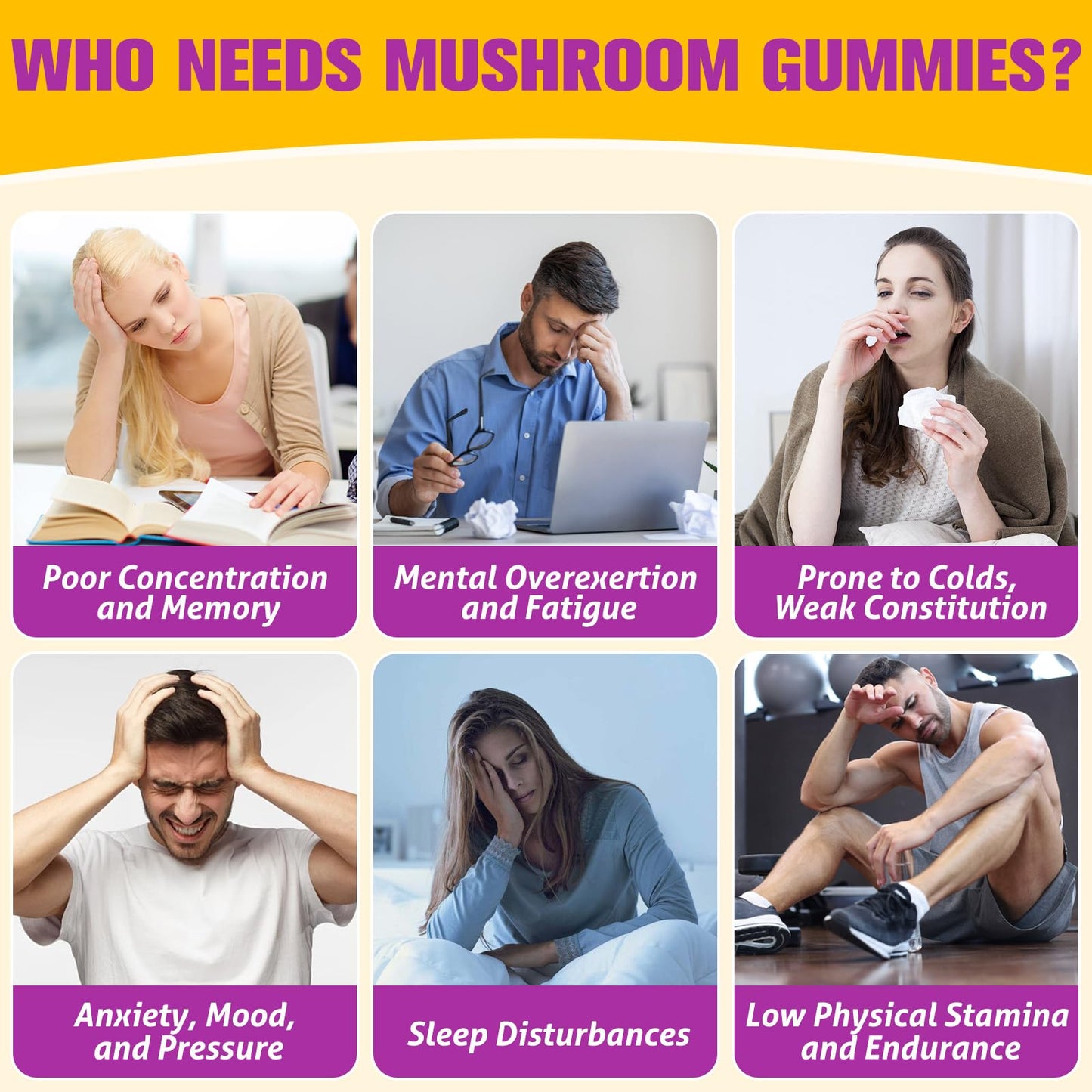 Mushroom Gummies 4000mg – Brain Support, Focus & Immunity (180 Gummies)