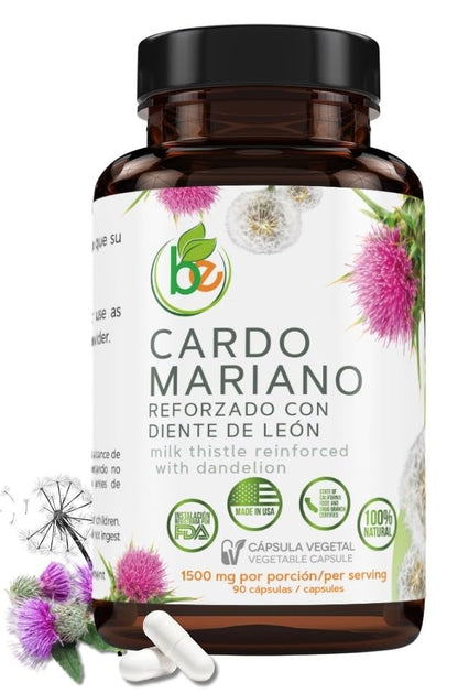 Milk Thistle + Dandelion Root — 90 Veggie Capsules | 1500 mg per Serving | Liver Health & Detox | 100% Natural | Made in USA | BexpertsUSA