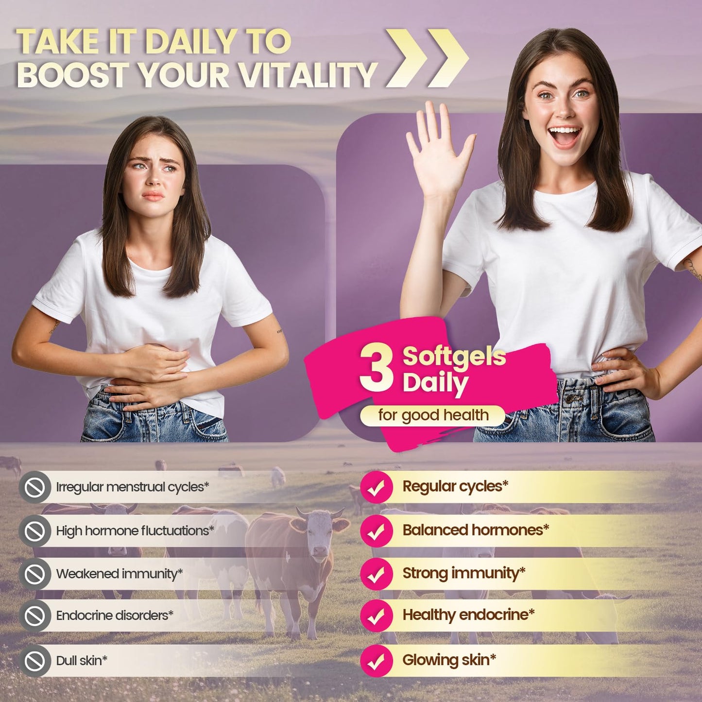 Beef Organ Supplement for Women - 100 Day Supply | 11,000mg per Serving | Grass-Fed