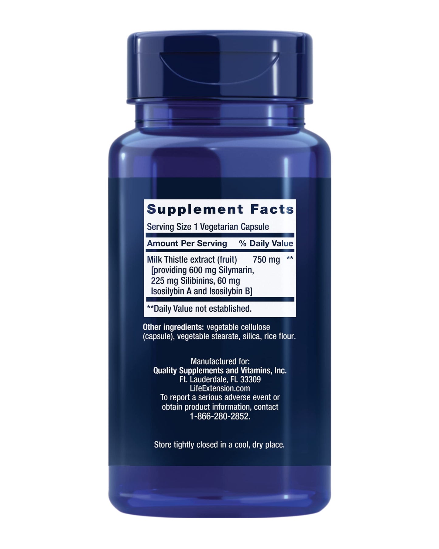 Life Extension Milk Thistle – Full-Spectrum Silymarin for Liver Health | Non-GMO, Gluten-Free, 60 Vegetarian Capsules