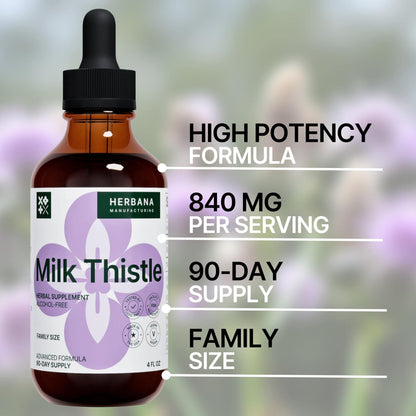 Milk Thistle 4 oz Liquid Extract - Liver Support Drops