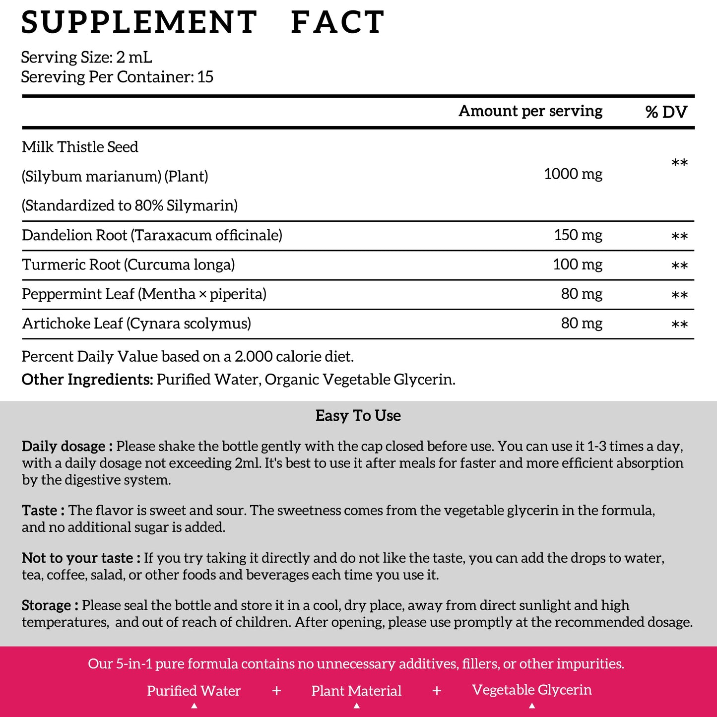 Milk Thistle Liquid Drops 2-Pack 1000mg | Liver Detox & Support
