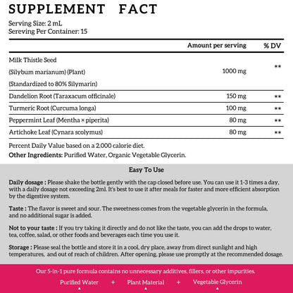 Milk Thistle Liquid Drops 2-Pack 1000mg | Liver Detox & Support