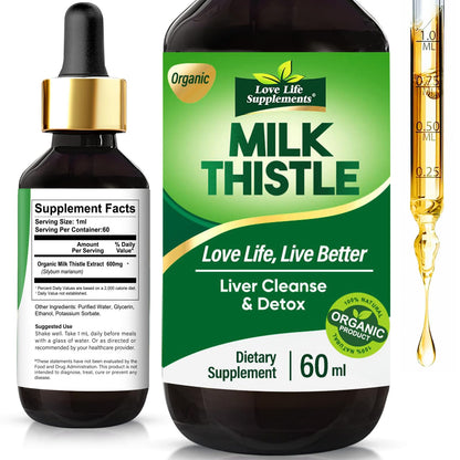 Milk Thistle Liquid Drops 2oz – Liver Detox & Repair (Vegan, Non-GMO)