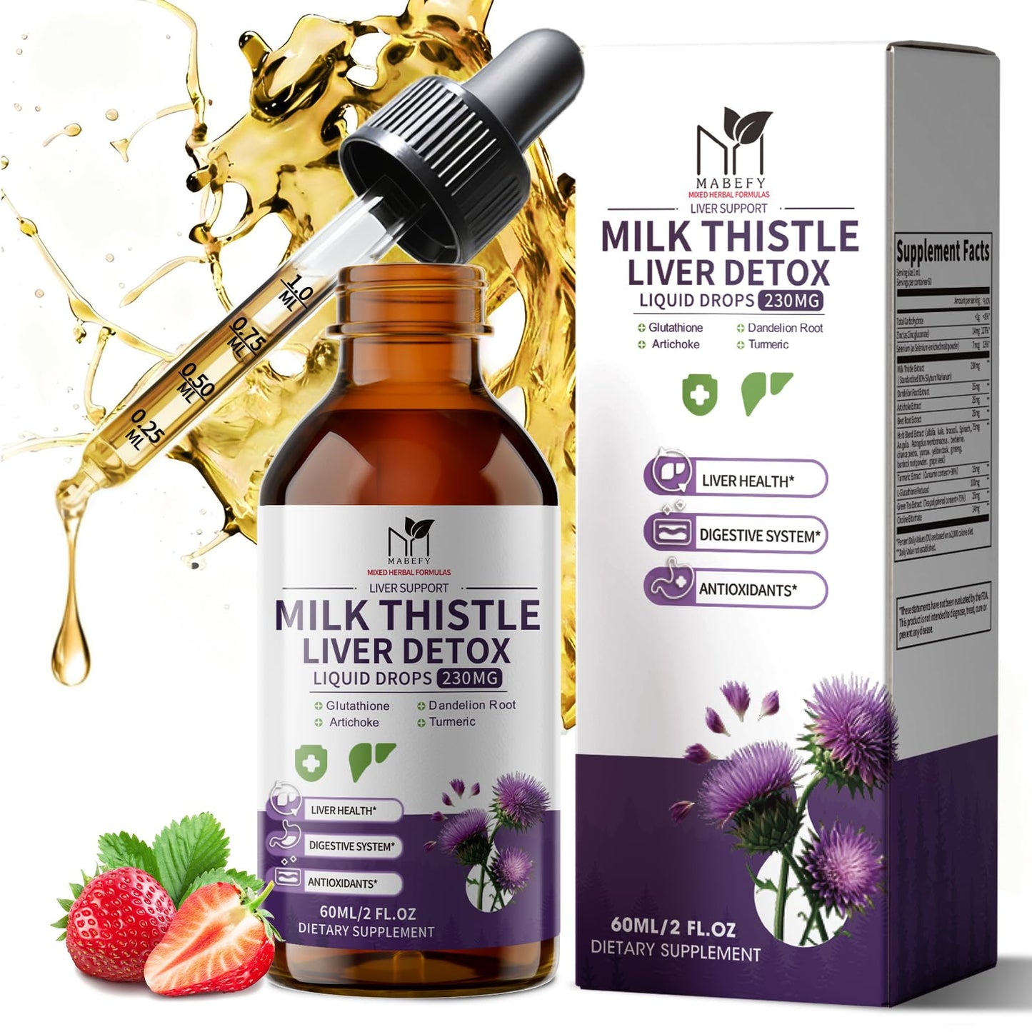 Milk Thistle Liver Support Drops – Detox & Repair | Vegan, Non-GMO, 2 fl oz